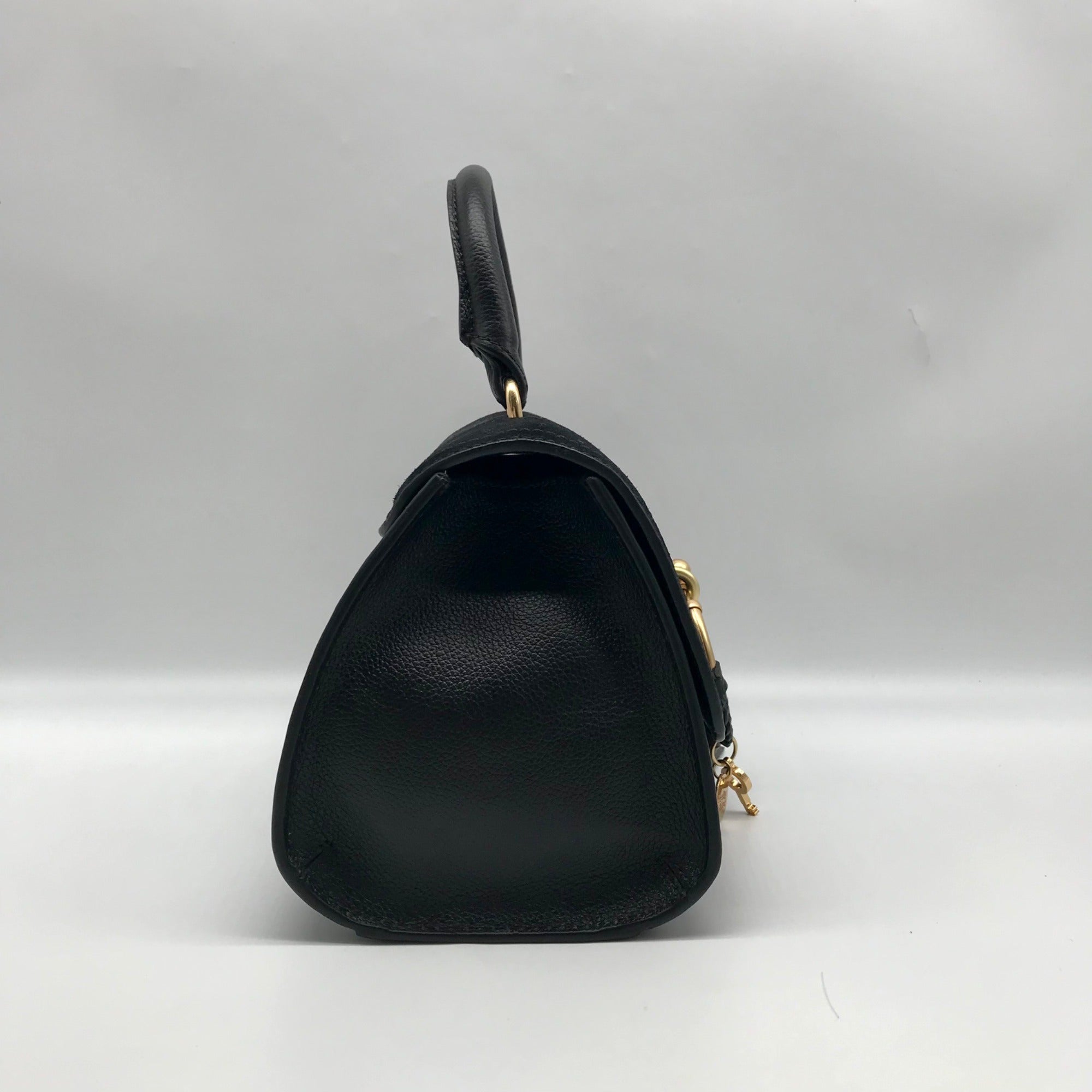 See by Chloé Joan Ladylike Black Leather &amp; Suede Top Handle Satchel