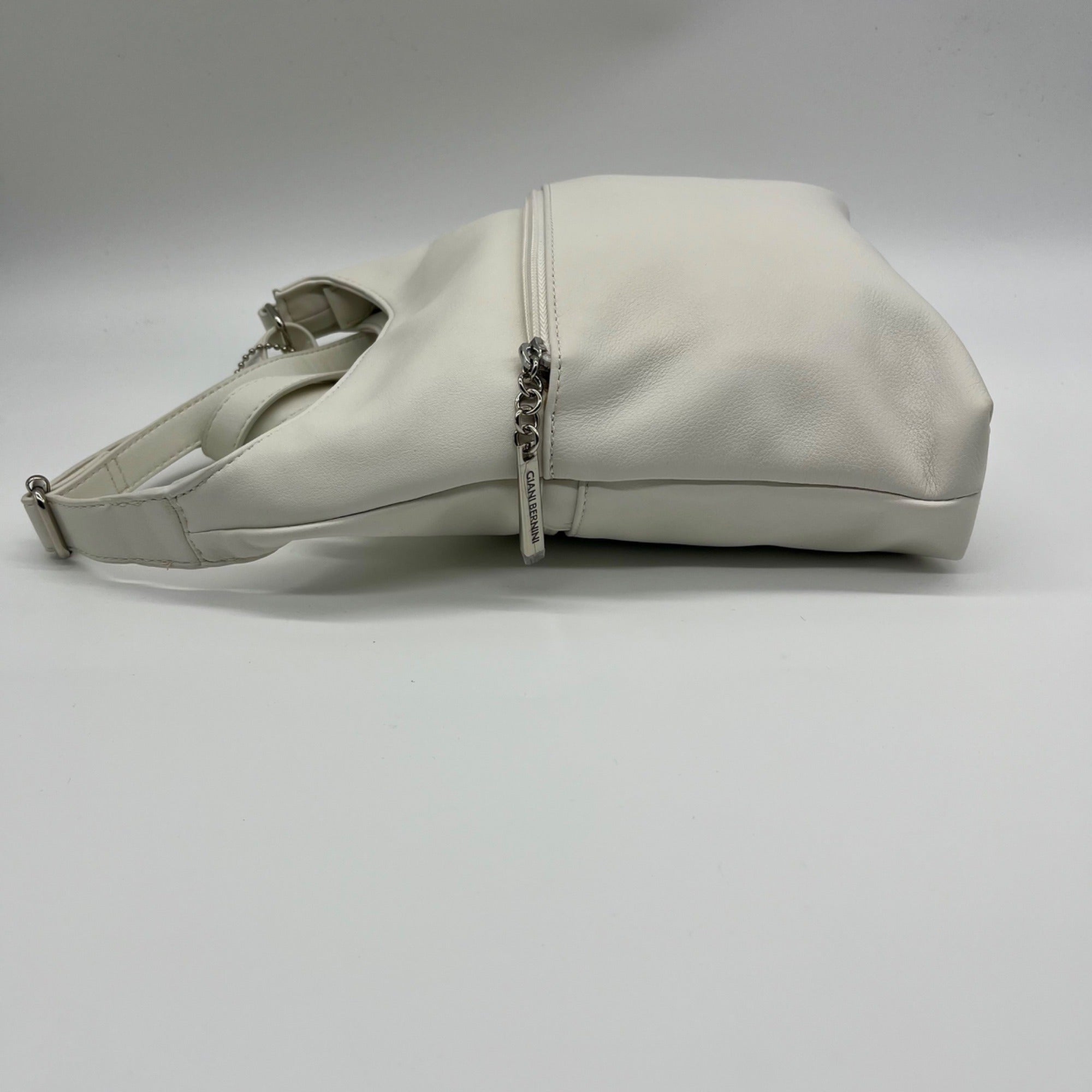 Giani Bernini White Faux Leather Nappa Soft Crossbody Bag