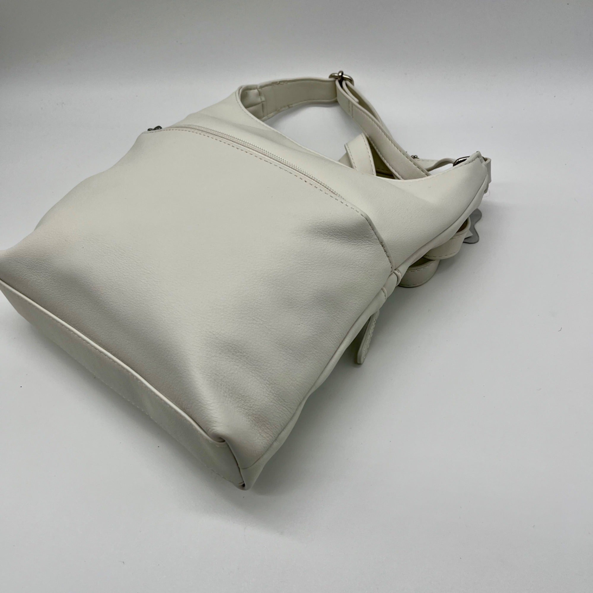 Giani Bernini White Faux Leather Nappa Soft Crossbody Bag