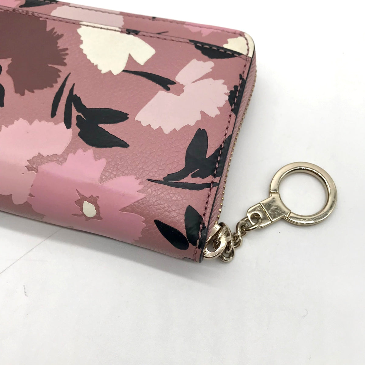 Kate Spade Pink Floral Pebbled Leather Continental Wallet