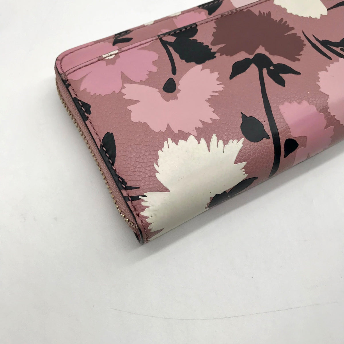Kate Spade Pink Floral Pebbled Leather Continental Wallet