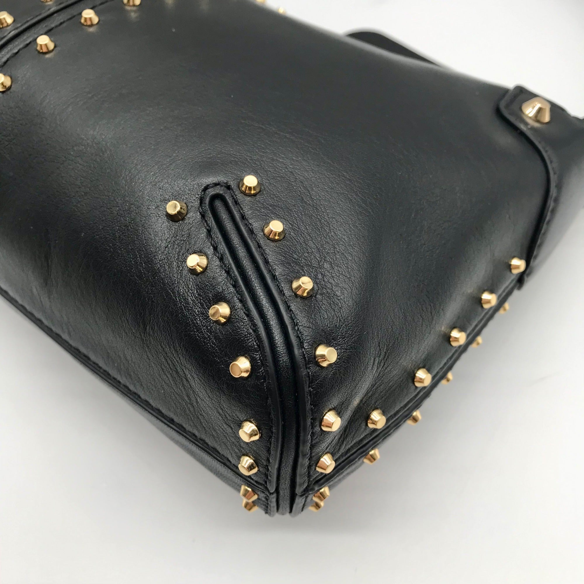 Michael Kors Black Leather Studded Astor Pouchette
