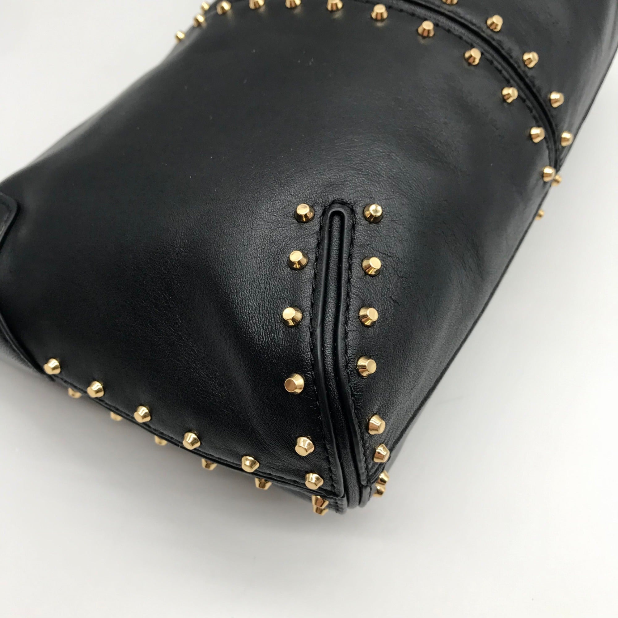 Michael Kors Black Leather Studded Astor Pouchette