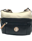 Giani Bernini Beige And Black Colorblock Pebbled Crossbody 