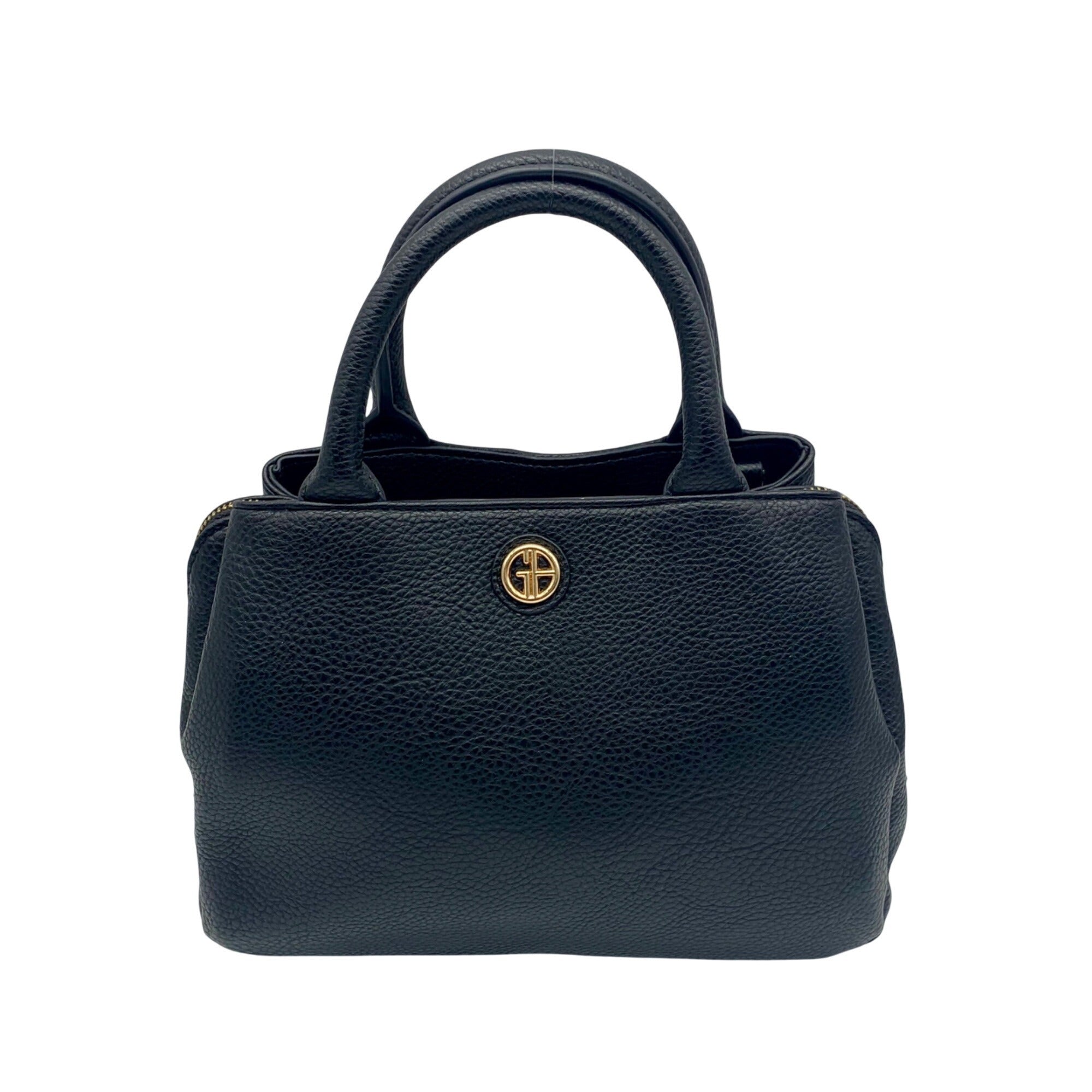 Giani Bernini Black Pebble Leather Small Satchel Bag