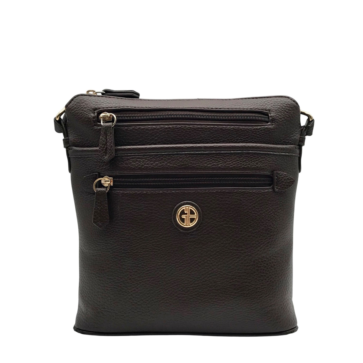 Giani Bernini Brown Pebbled Faux Leather Crossbody Bag