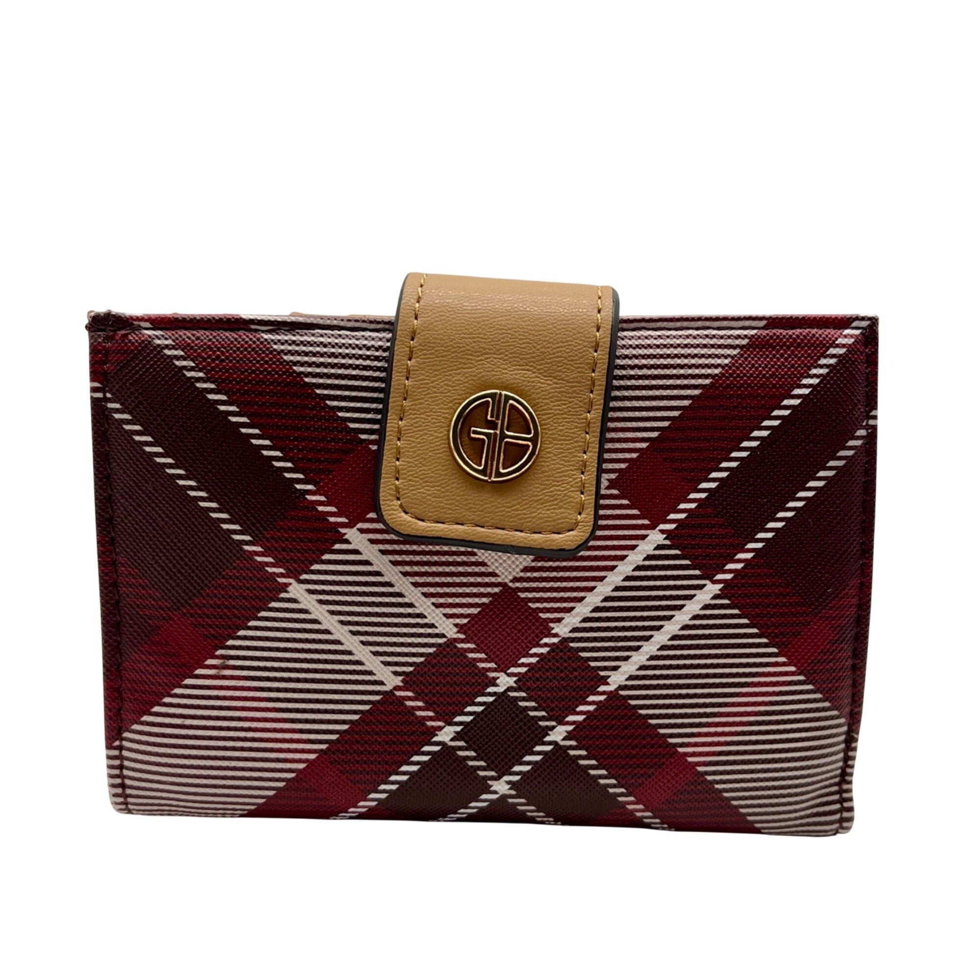 Giani Bernini Plaid Red Framed Indexer Wallet