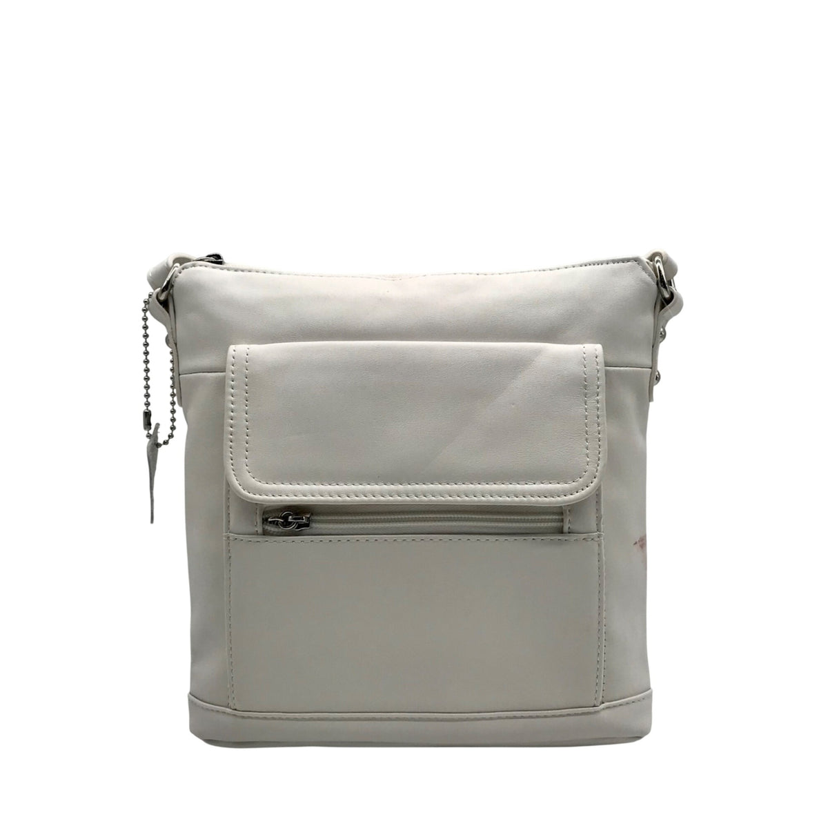 Giani Bernini White Nappa Leather Venice Crossbody Bag