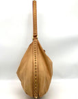 Tory Burch Tan Leather Pyramid Studded Hobo Shoulder Bag