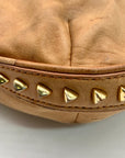 Tory Burch Tan Leather Pyramid Studded Hobo Shoulder Bag