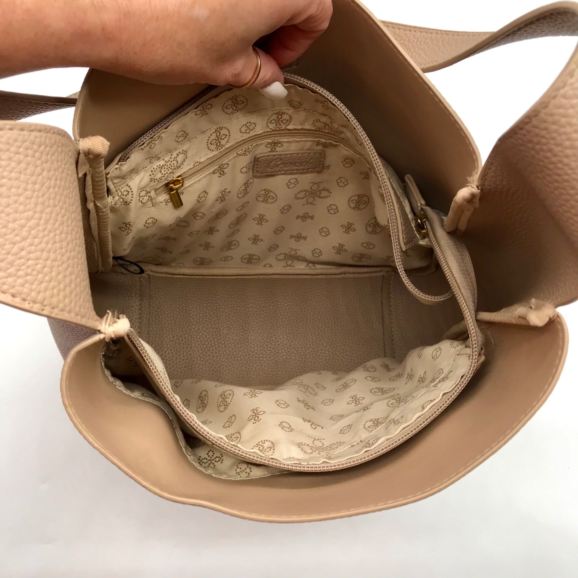 Like Dreams Taupe Big City Grace Shoulder Bag