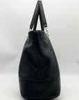 Tory Burch Black Pebbled Leather Carter Chain Tote Bag