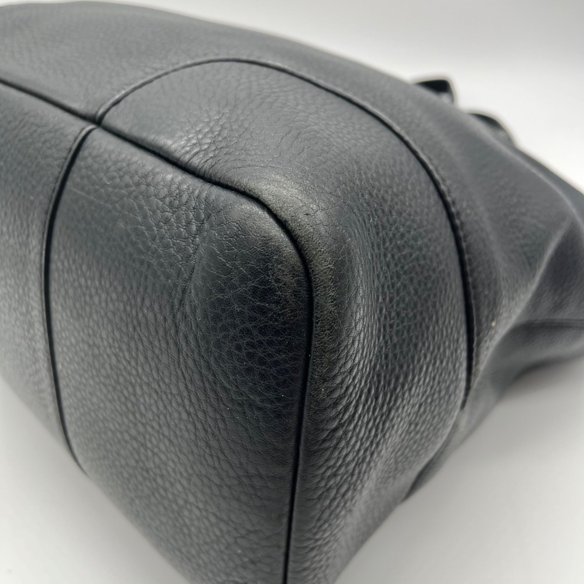 Tory Burch Black Pebbled Leather Carter Chain Tote Bag