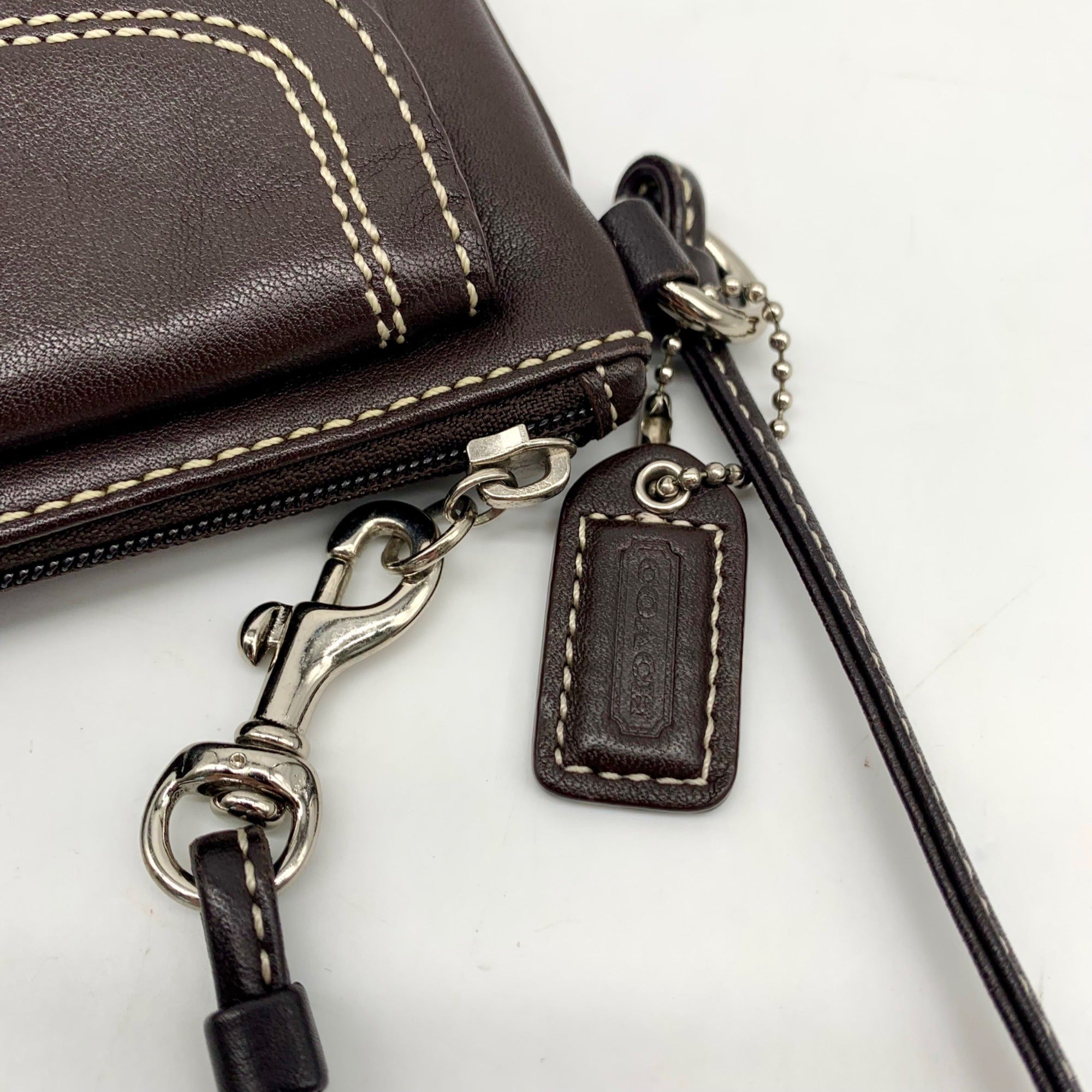 Coach Brown Leather Soho Wristlet Clutch