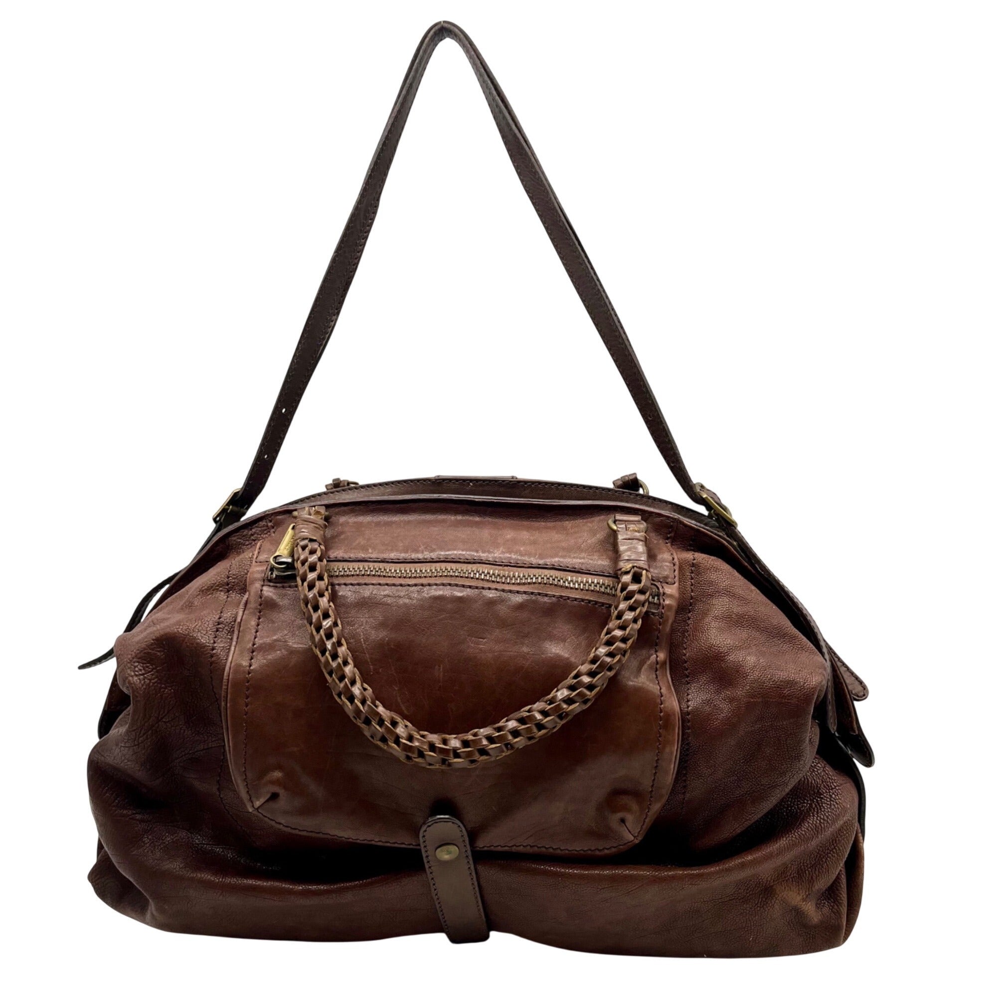 Gryson Brown Distressed Leather Tote Bag