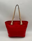 Michael Kors Red Pebbled Leather Tote Bag