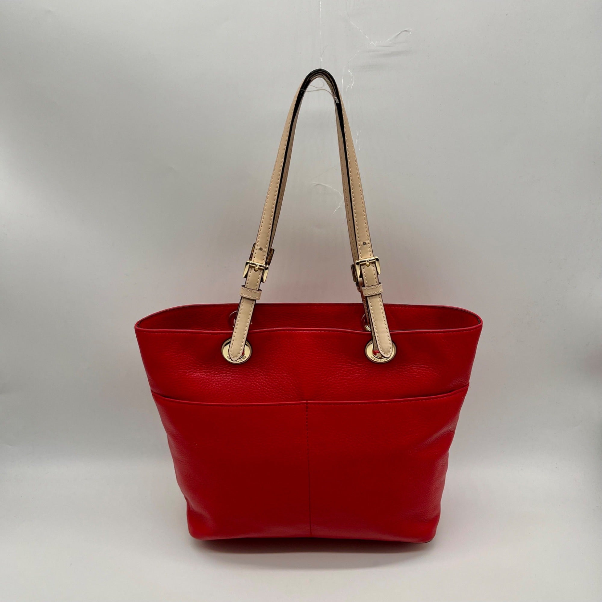 Michael Kors Red Pebbled Leather Tote Bag