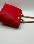 Michael Kors Red Pebbled Leather Tote Bag