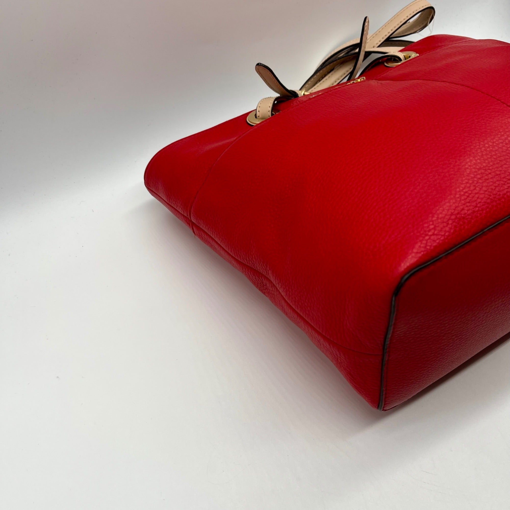 Michael Kors Red Pebbled Leather Tote Bag