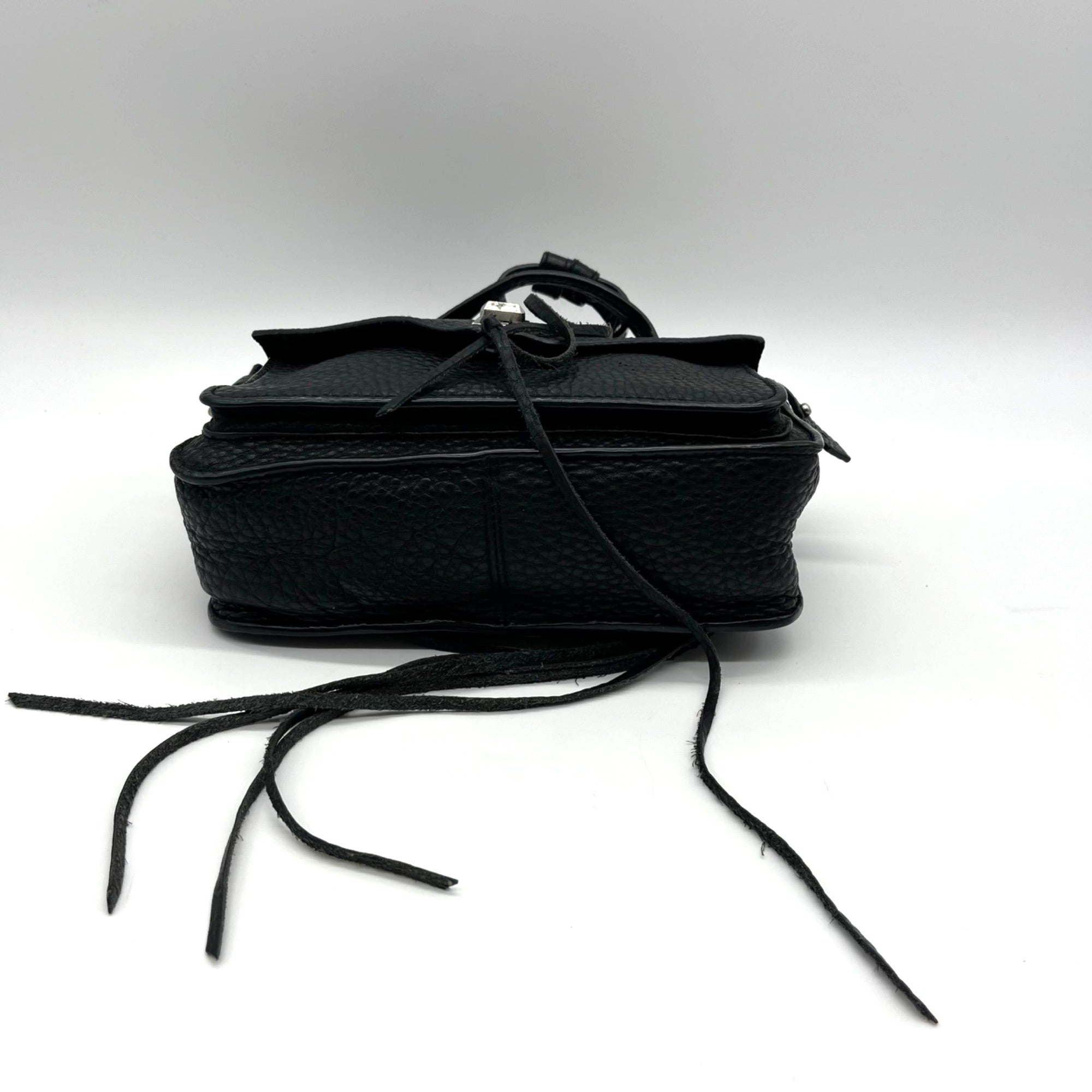 Rebecca Minkoff Black Pebbled Leather Messenger Crossbody Bag