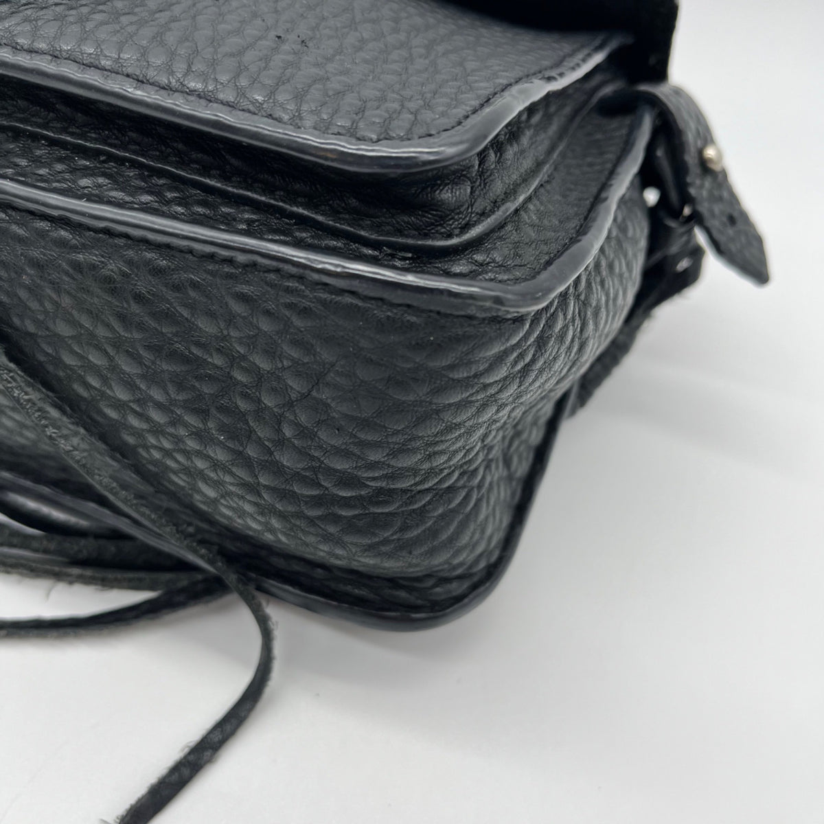 Rebecca Minkoff Black Pebbled Leather Messenger Crossbody Bag