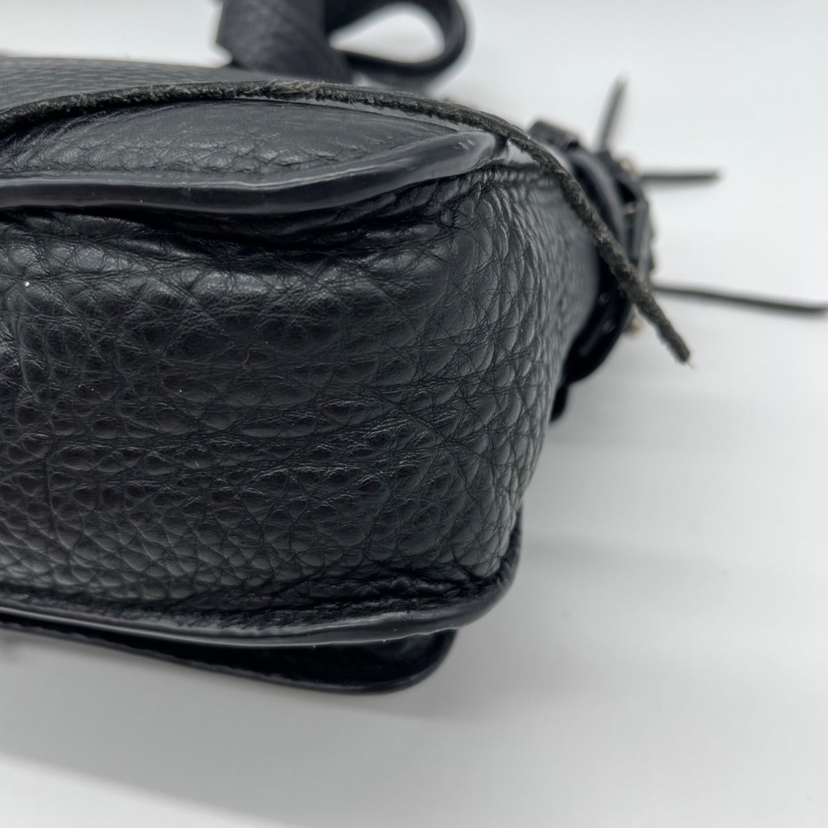 Rebecca Minkoff Black Pebbled Leather Messenger Crossbody Bag