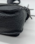 Rebecca Minkoff Black Pebbled Leather Messenger Crossbody Bag
