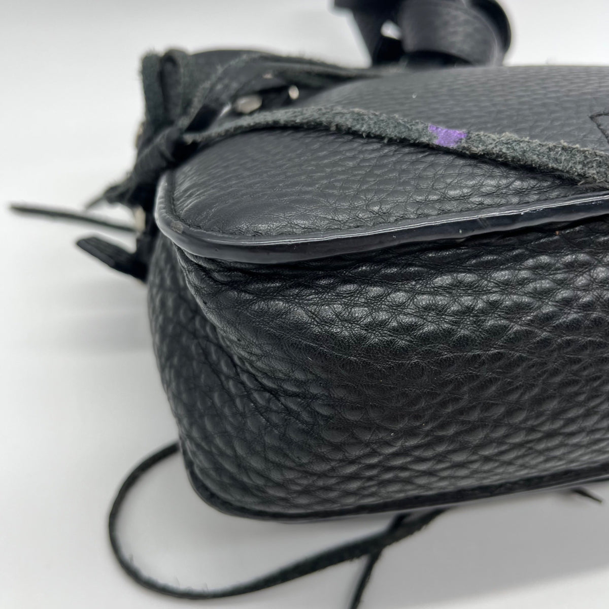 Rebecca Minkoff Black Pebbled Leather Messenger Crossbody Bag