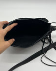 Rebecca Minkoff Black Pebbled Leather Messenger Crossbody Bag