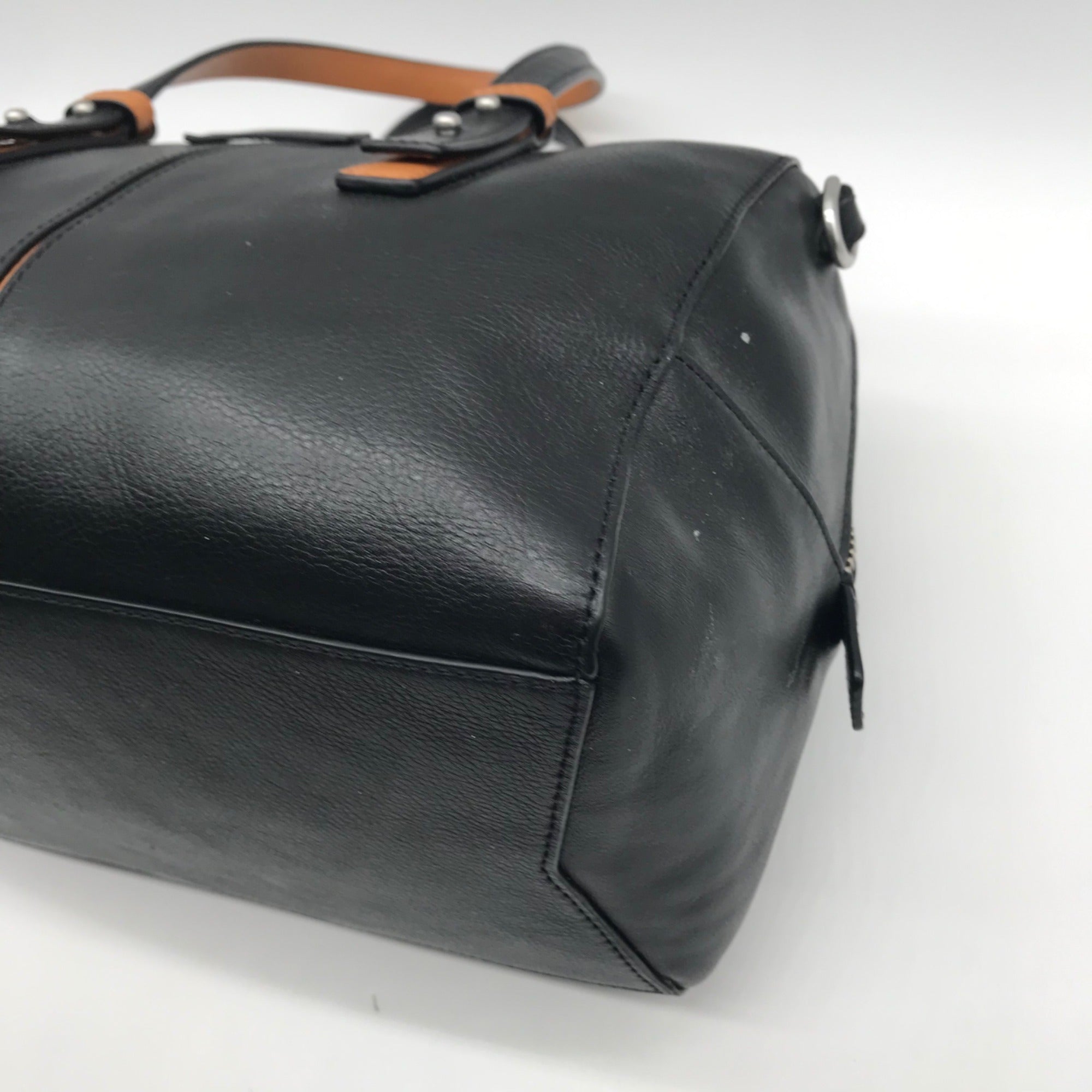 Vera Bradley Black Leather Gallatin Satchel Bag