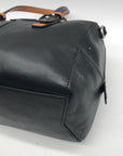 Vera Bradley Black Leather Gallatin Satchel Bag