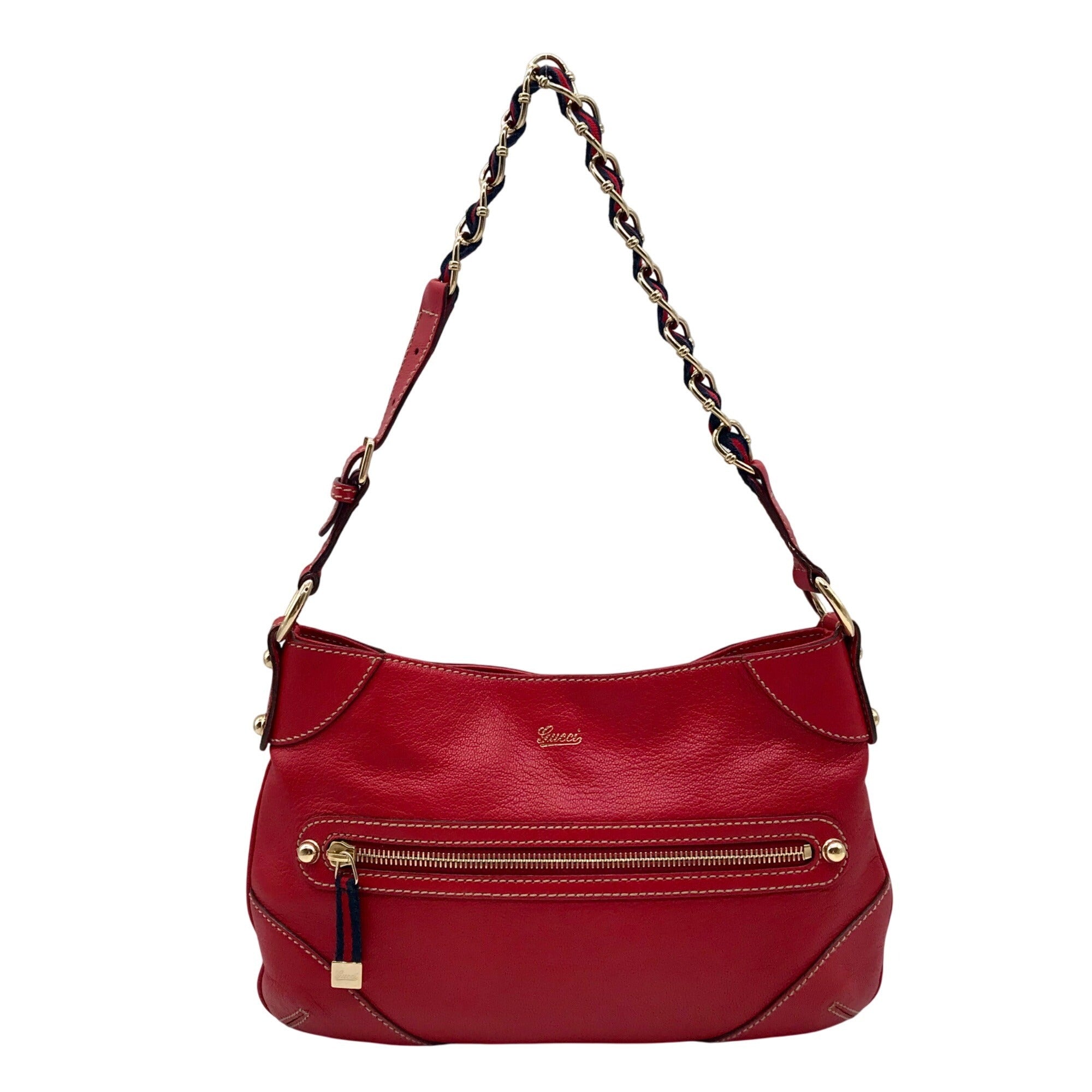 Gucci Red Leather Capri Ranch Kid Shoulder Bag