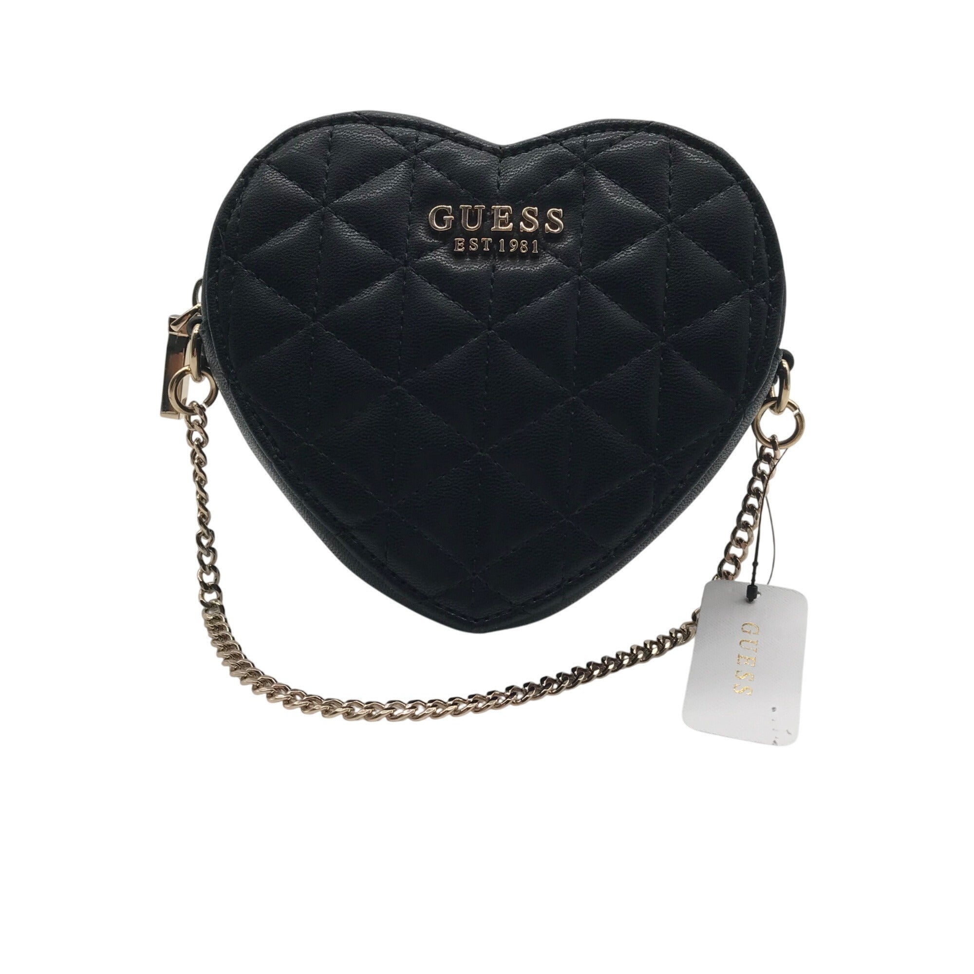 Guess Black Quilted Kori Heart Bag 