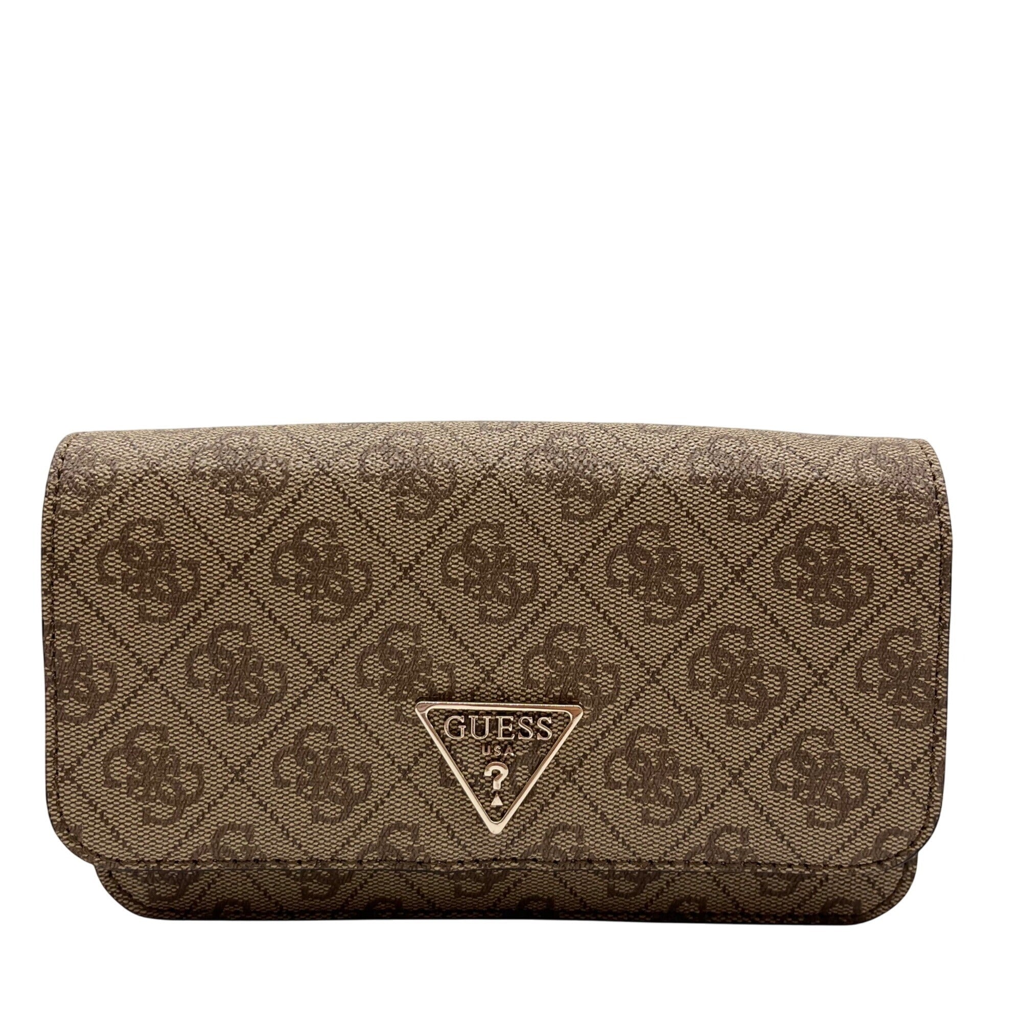 Guess Latte Noelle Flap Organizer Crossbody Bag