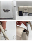 Prada White Leather Sidonie Shoulder Bag