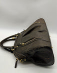 Brahmin Brown And Orange Pebbled Leather Satchel