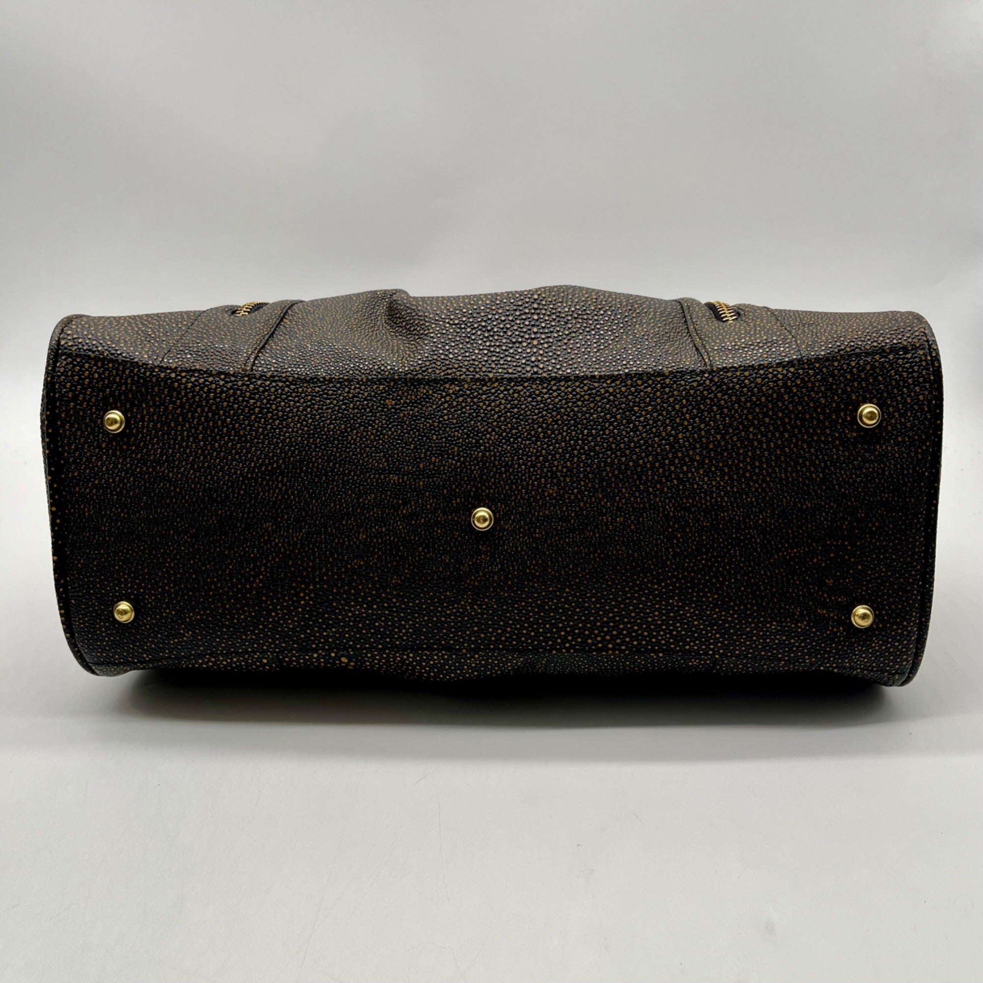 Brahmin Brown And Orange Pebbled Leather Satchel
