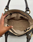 Brahmin Brown And Orange Pebbled Leather Satchel