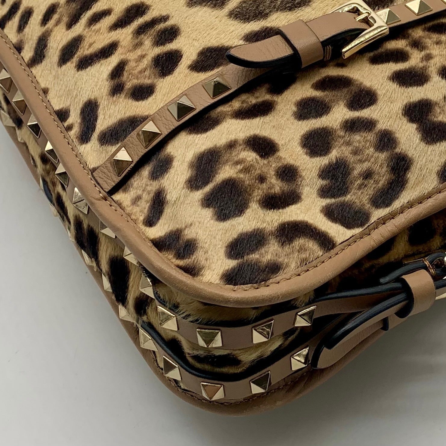 Valentino Garavani Rockstud Leopard Shoulder Bag