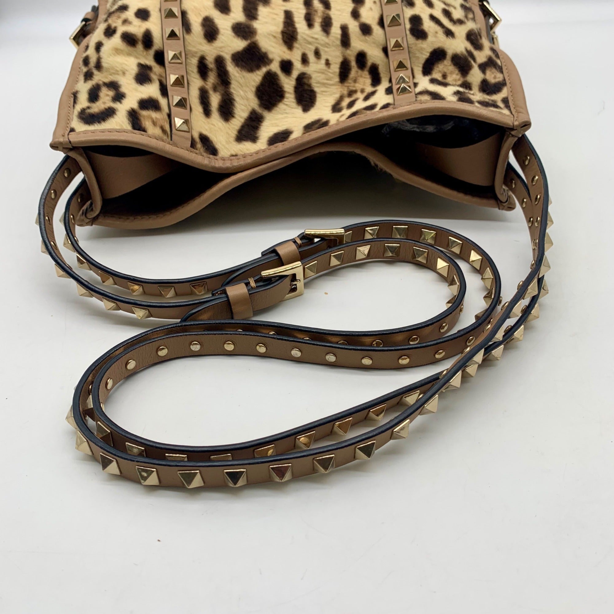 Valentino Garavani Rockstud Leopard Shoulder Bag