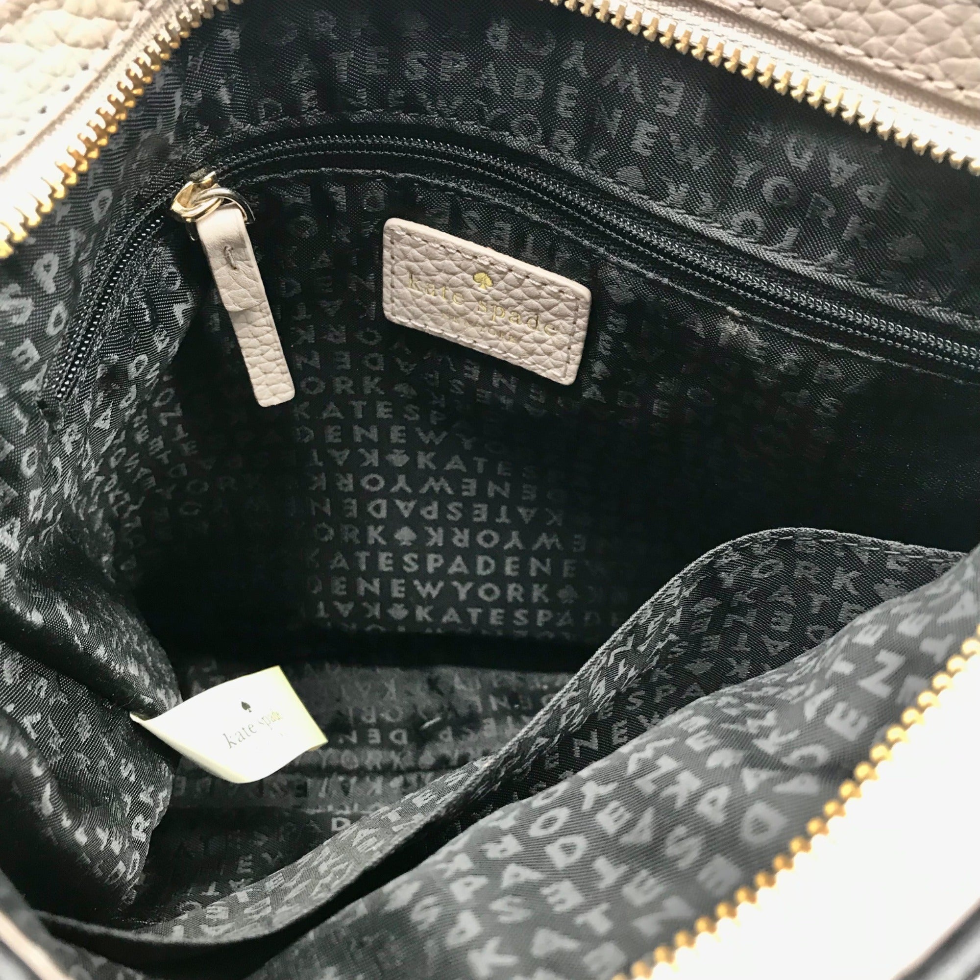 Kate Spade Gray and Black Pebbled Leather Chester Street Dessi Crossbody