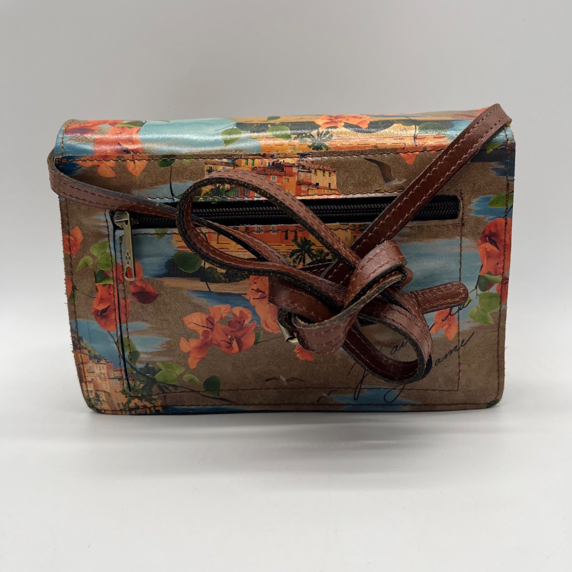Patricia Nash French Riviera Print Leather Crossbody
