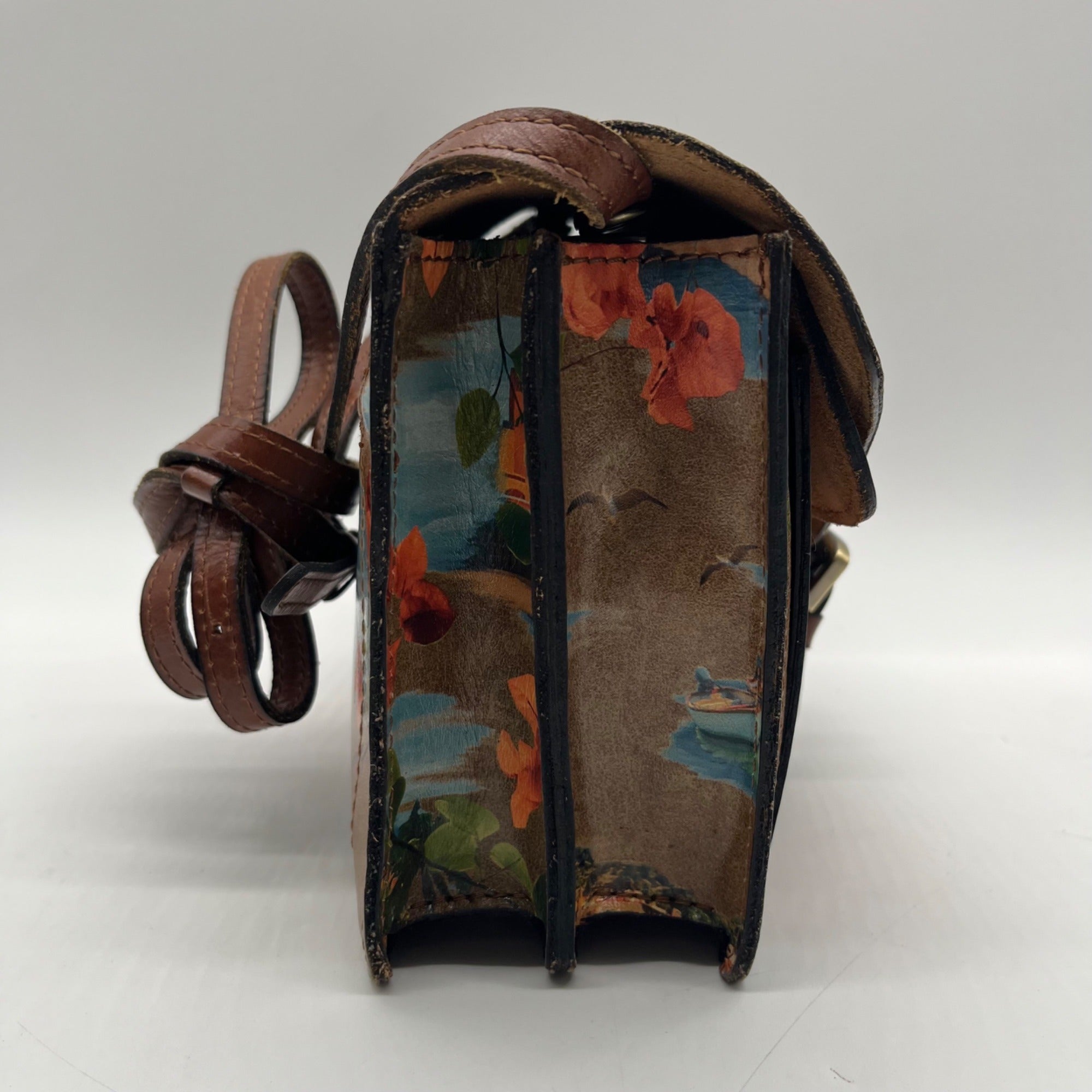 Patricia Nash French Riviera Print Leather Crossbody