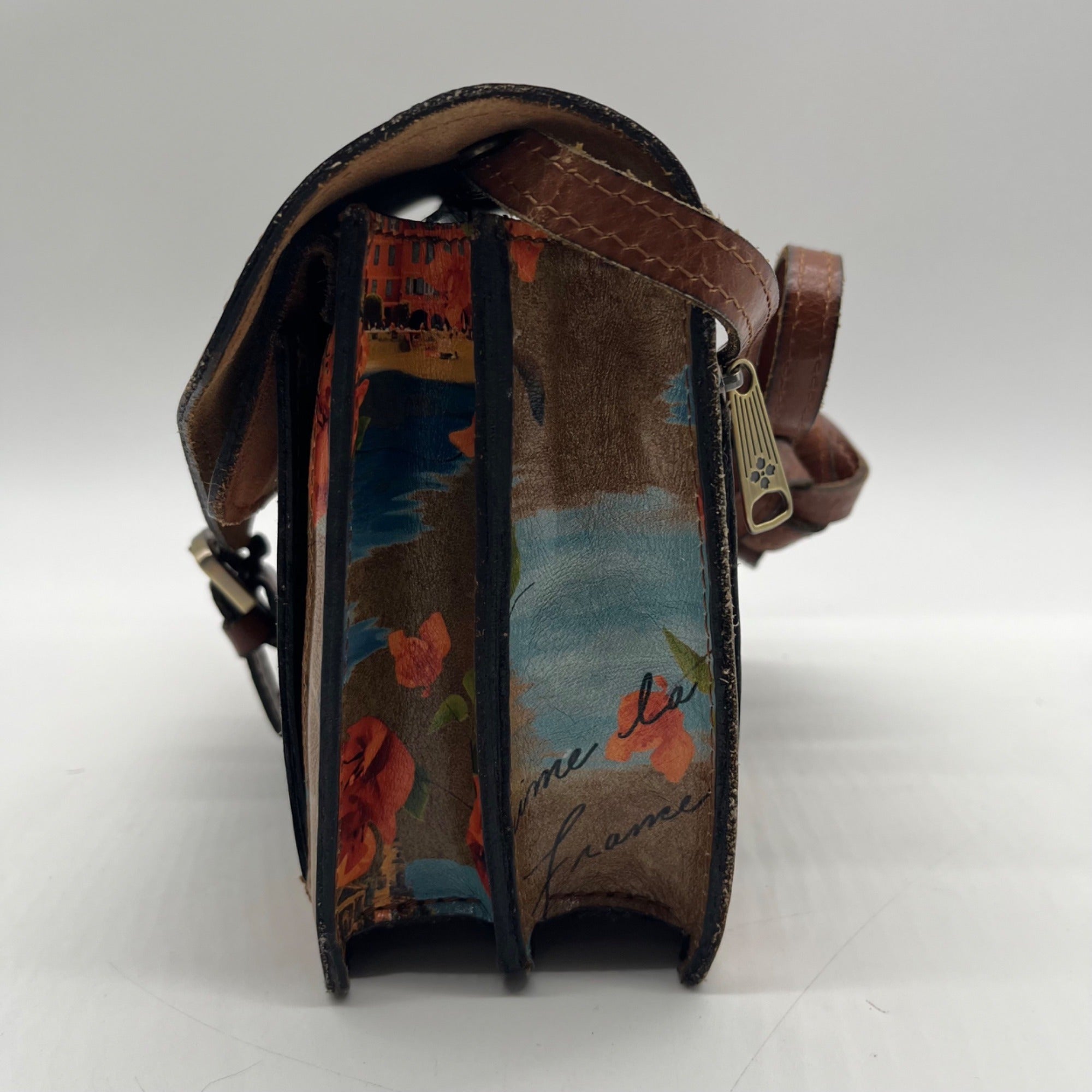 Patricia Nash French Riviera Print Leather Crossbody