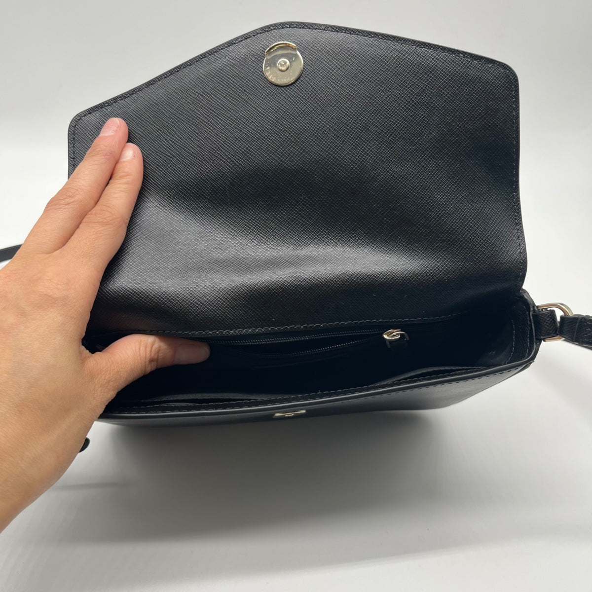 Kate Spade Black Saffiano Leather Sadie Envelope Crossbody Bag