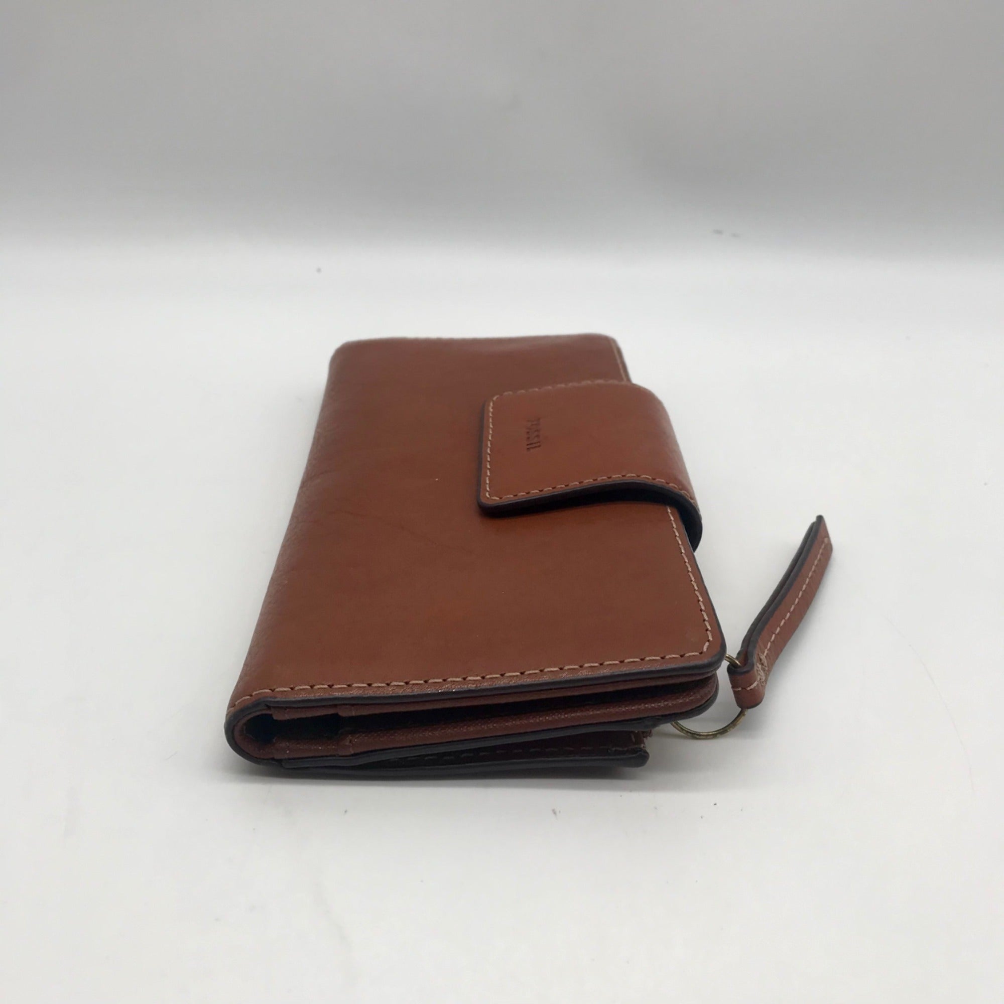 Fossil Brown Leather Double Snap Logan Wallet
