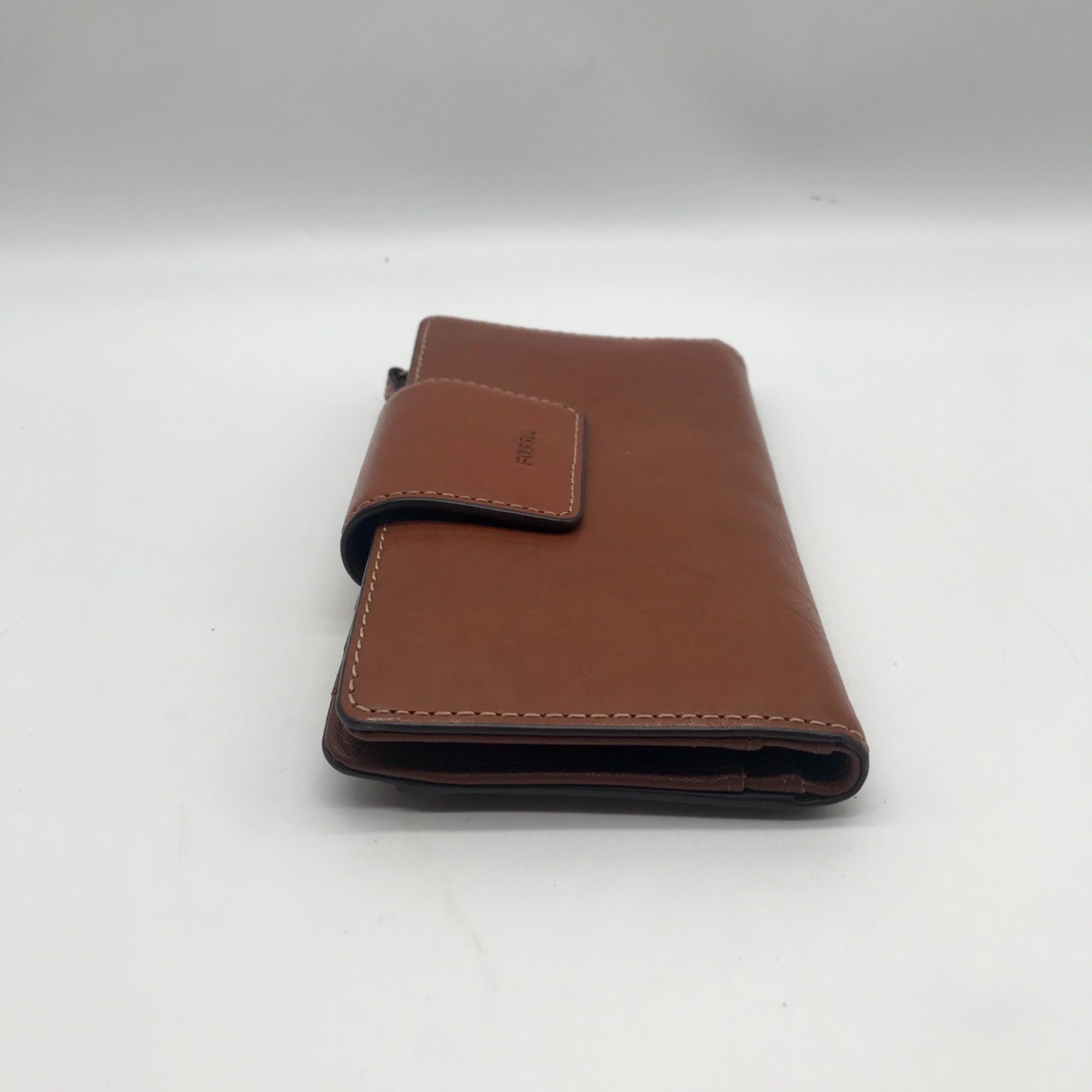 Fossil Brown Leather Double Snap Logan Wallet