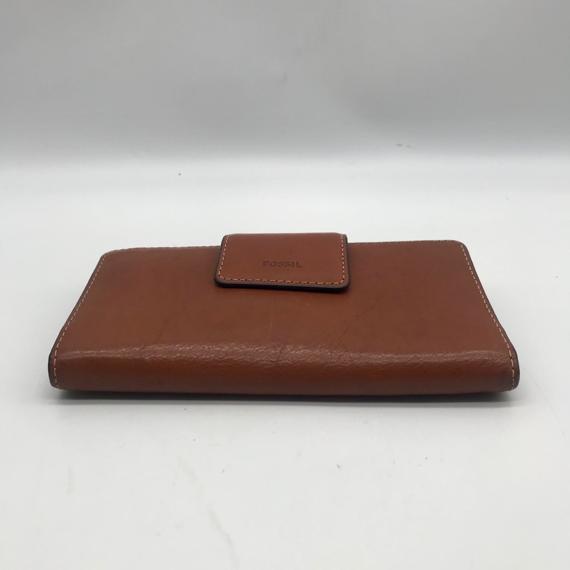 Fossil Brown Leather Double Snap Logan Wallet