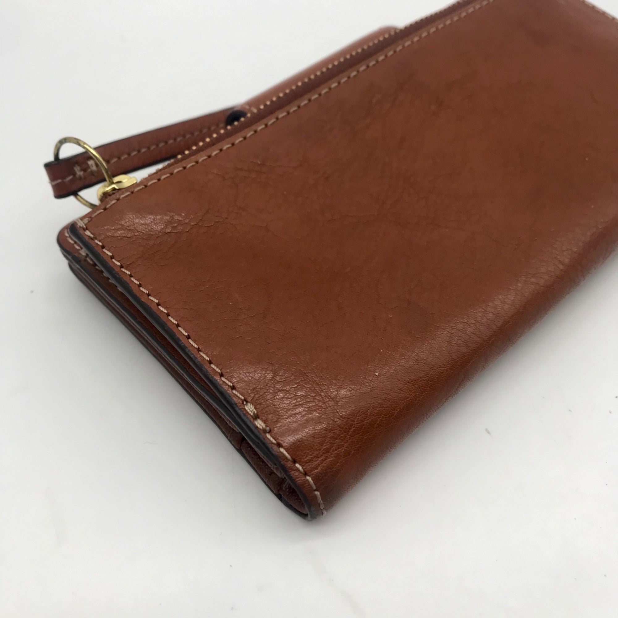 Fossil Brown Leather Double Snap Logan Wallet