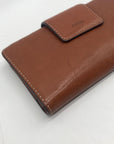 Fossil Brown Leather Double Snap Logan Wallet